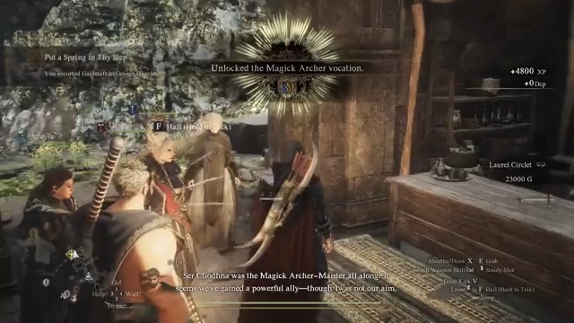 Magick Archer vocation unlock notification after the hot-spring escort